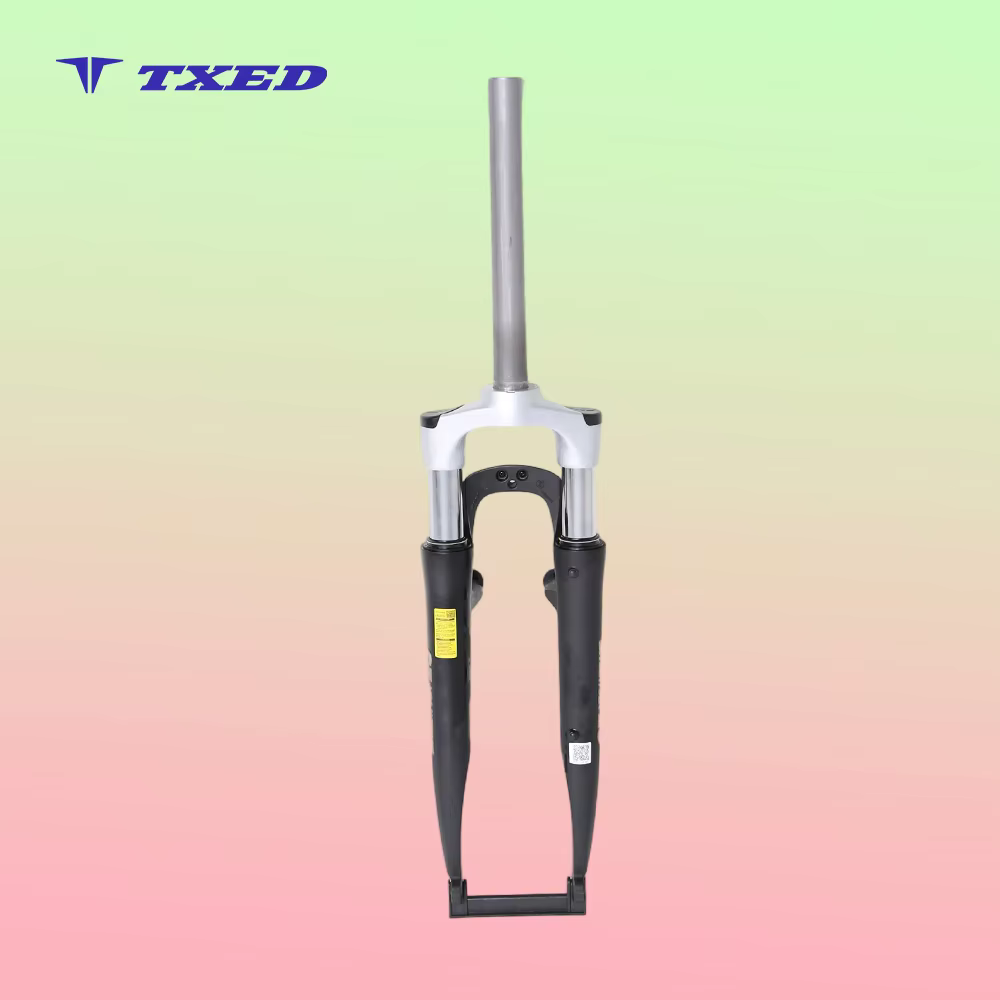 700C 310mm Threadless Aluminum Alloy Suspension Fork Silver Crown 100mm Hub Spacing Disc Brake Bosses Non-Lockout 63mm BMX Coil