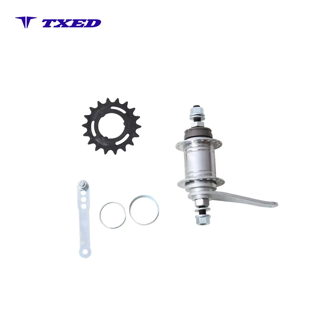 3/8"x13Gx36H 18T Black Adjustable Freewheel CR-MO Steel Axle Bicycle Rear Hub for Electric Bike with Flange Nut Full Accessories