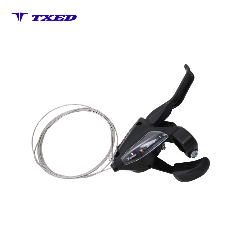 7 Speed Alloy Bicycle Shift Rod Right Bike Shifter Lever with Shift Cable for Mountain Bike E-bike detail image 1