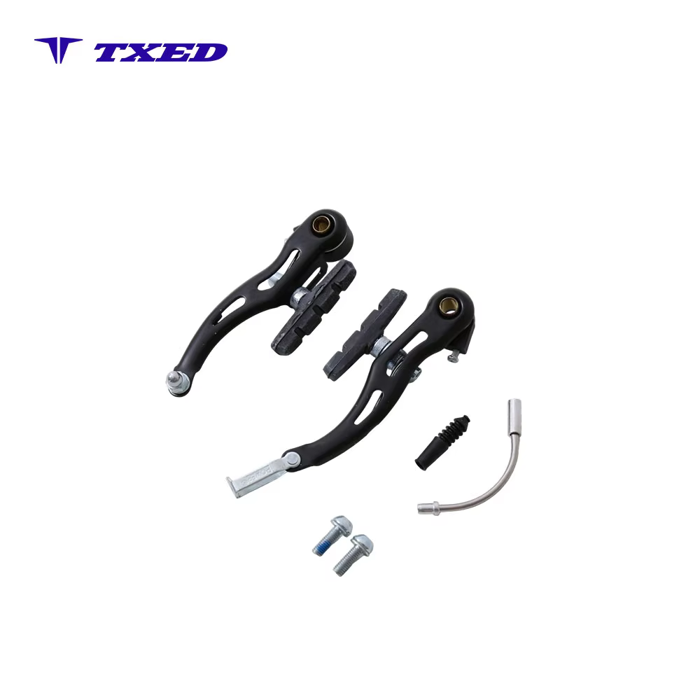 Bicycle Set Aluminum Alloy Linear Pull Brake Front Rear MTB City Bike Replacement Brake System Black 3-finger Lever detail image 2