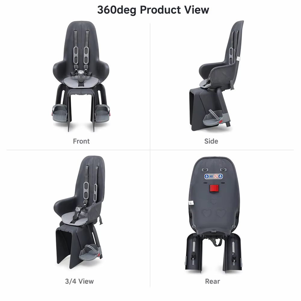Comfort Shockproof Child Rear Bicycle Seat Anti-Collision Adjustable Footrest Kids Bike Saddle With Secure Safety Harness detail image 3