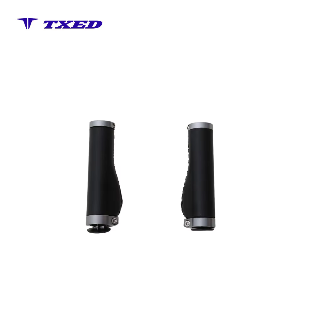 Comfortable Mountain Bike E-bike Grip Microfiber Leather Black Titanium Aluminum Ring 135mm Model XL-B13