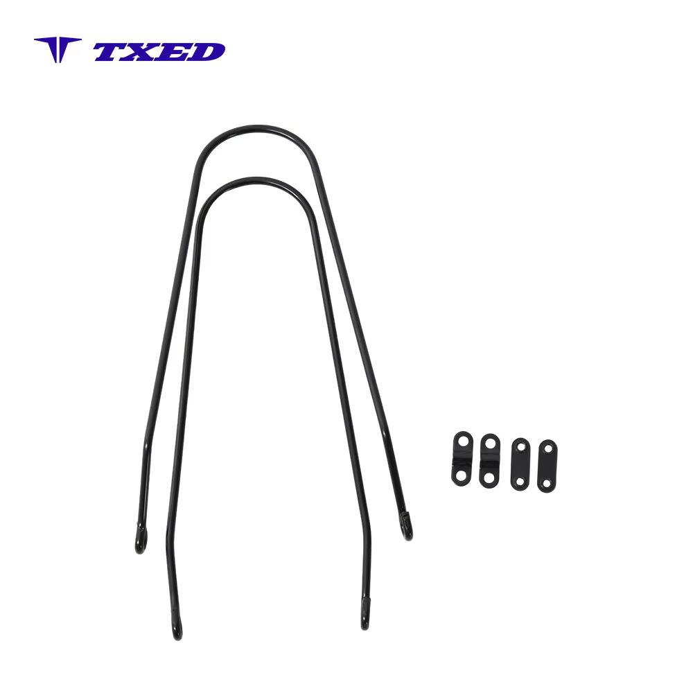 Fuxing TXED01 20 Inch Bicycle Mudguard Stay 4.5mm Steel Wire Matte Black Bike Fender Mounting Bracket Set for 58mm Curved detail image 1