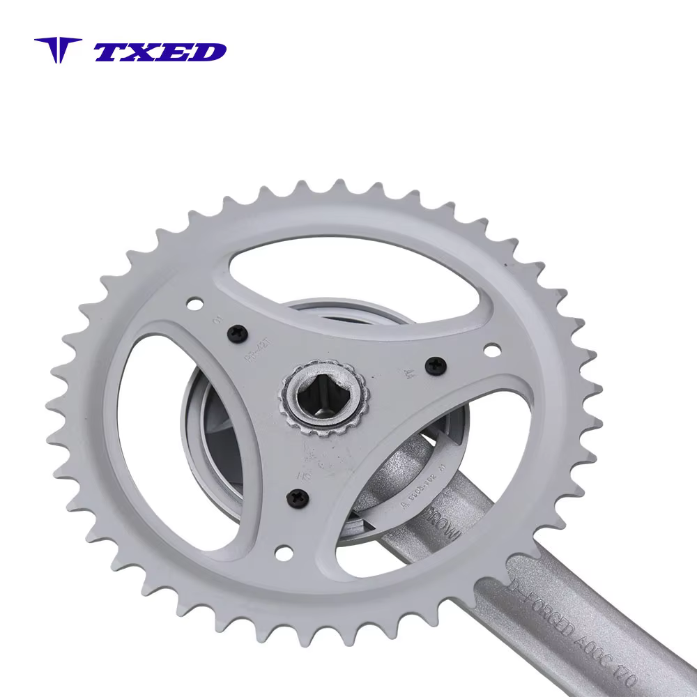 Haomeng 42T Chainring 170mm Crank Arm Square Taper Aluminum Alloy Single Speed Cruisers Bicycle Crankset 92mm Chain Guard for detail image 5