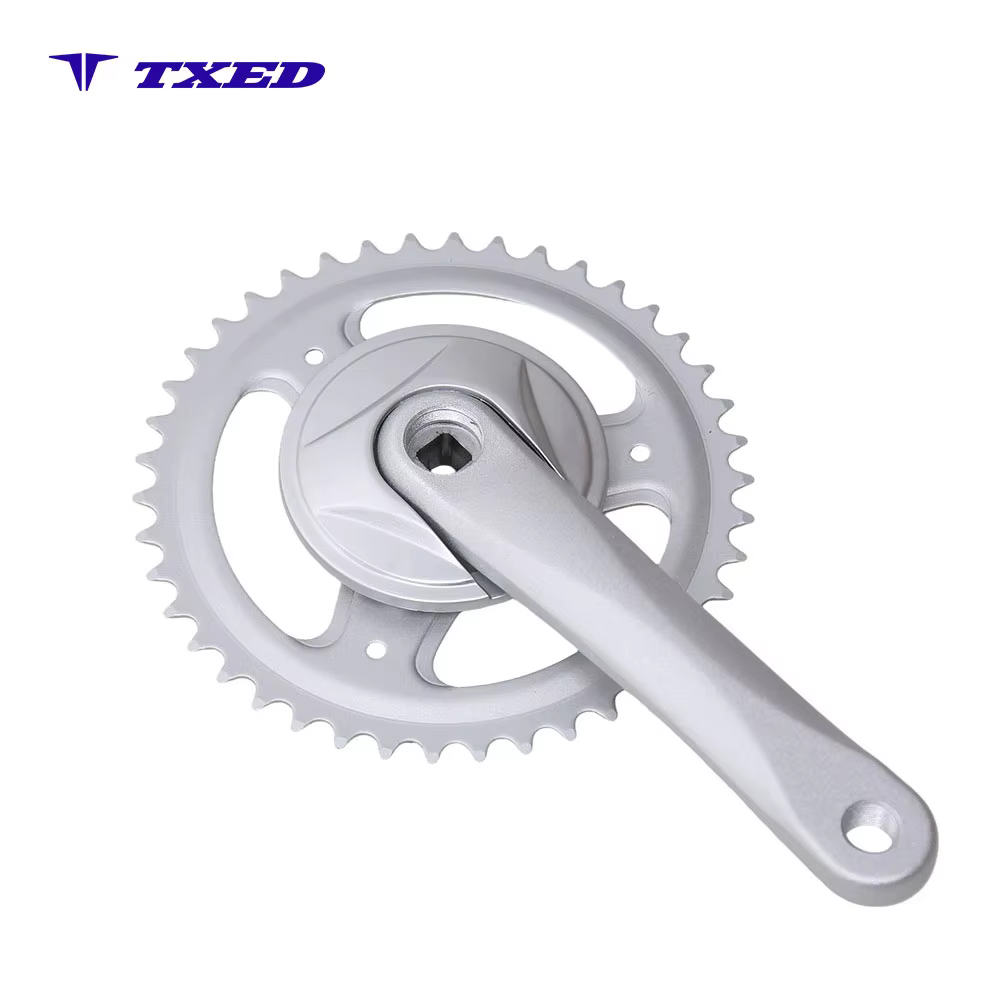 Haomeng 42T Chainring 170mm Crank Arm Square Taper Aluminum Alloy Single Speed Cruisers Bicycle Crankset 92mm Chain Guard for detail image 6