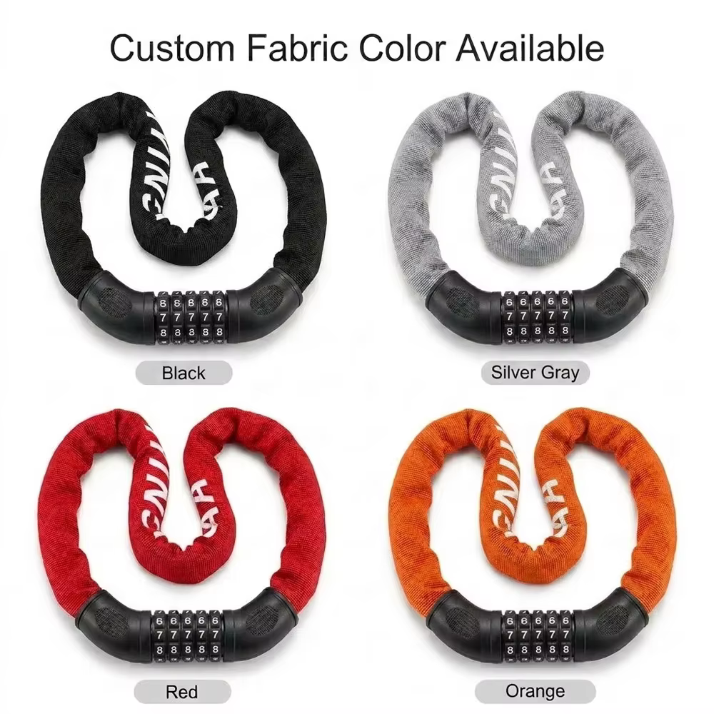 Heavy-Duty Anti-Theft Bicycle Accessory Portable Combination Chain Password Lock Durable ABS and Metal Foldable