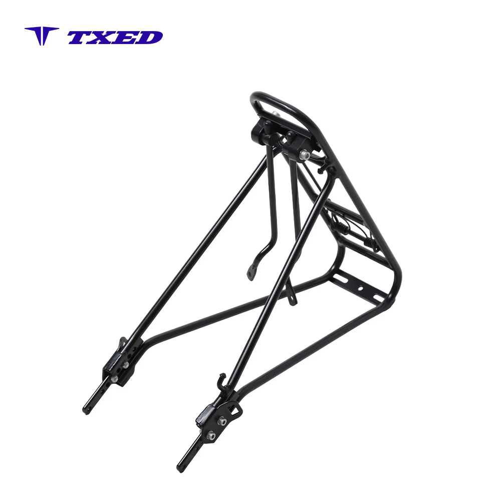 Hengtong 26 Inch Aluminum Bicycle Rear Carrier with Spring Clip 25kg Load Capacity Matte Black Finish for Cargo and Passenger detail image 3