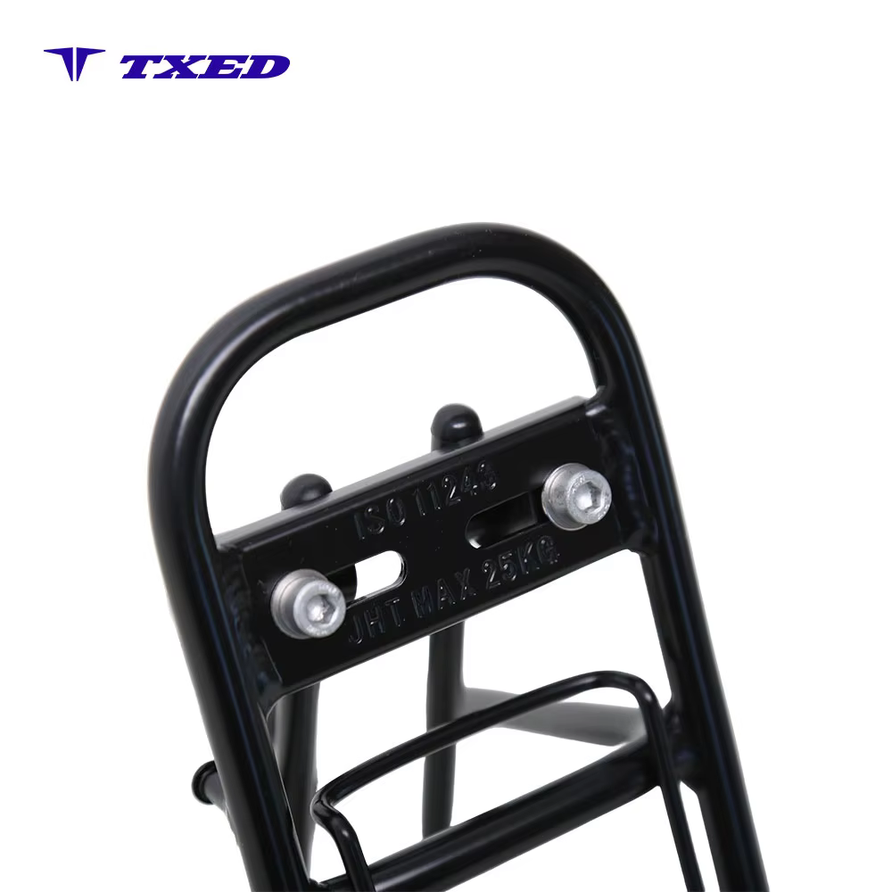Hengtong 26 Inch Aluminum Bicycle Rear Carrier with Spring Clip 25kg Load Capacity Matte Black Finish for Cargo and Passenger detail image 4