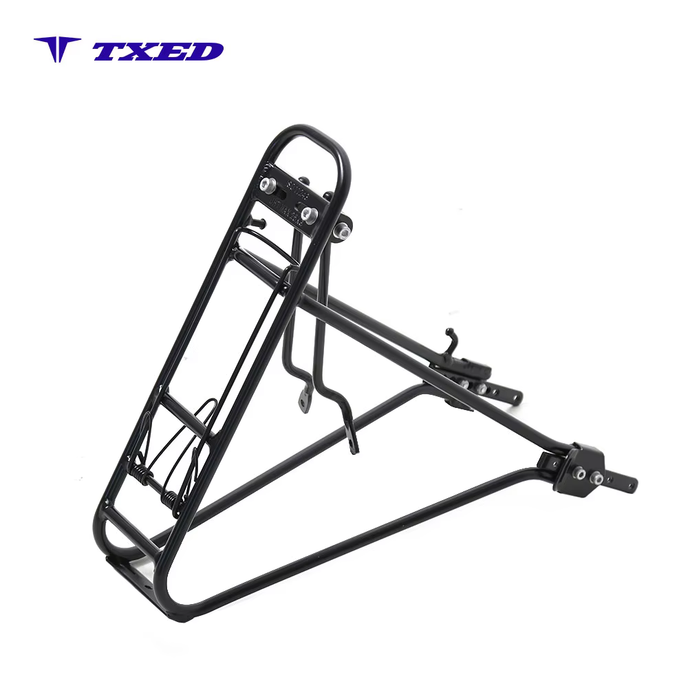 Hengtong 26 Inch Aluminum Bicycle Rear Carrier with Spring Clip 25kg Load Capacity Matte Black Finish for Cargo and Passenger detail image 5