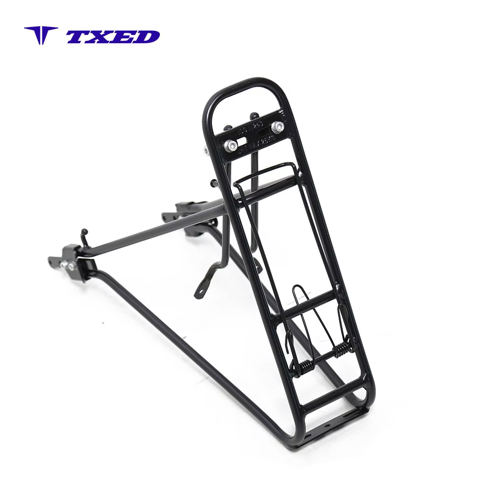Hengtong 26 Inch Aluminum Bicycle Rear Carrier with Spring Clip 25kg Load Capacity Matte Black Finish for Cargo and Passenger detail image 6
