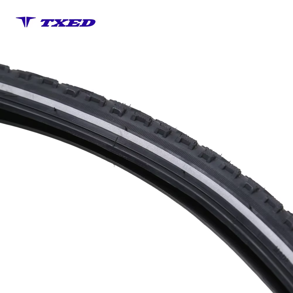 Jianda K935 700C X 42C Black Rubber Tire BMX Road Bike KNOBBY Tread 55%+ Rubber Puncture-Resistant Layer Reflective 60tpi detail image 2