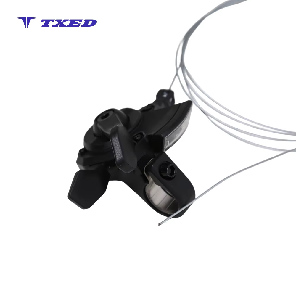 LanTu OEM Aluminum Alloy Bicycle Shifter Lever 9 Speed Adjustable Waterproof with Cable for Electric Bike Transmission Parts detail image 6