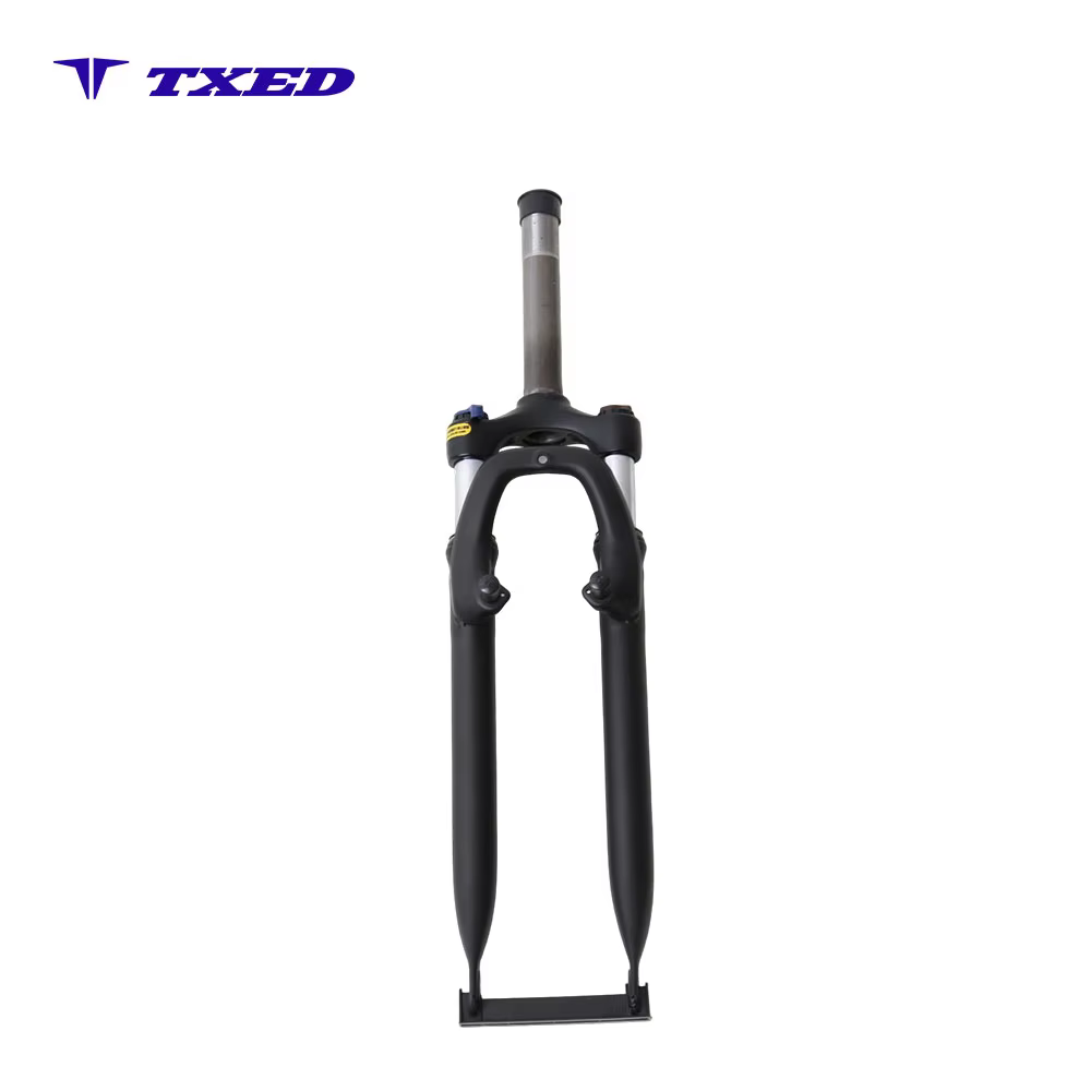 Lightweight Aluminum BMX Coil Suspension Fork Mechanical Lockout Threaded Design Smooth Riding 26 Inch 50MM Travel Bicycle Fork detail image 1
