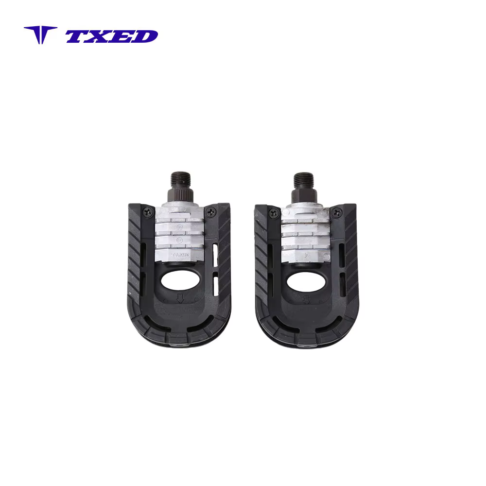 Plastic Aluminum Core Folding Bike Pedals 9/16 Inch Axle Ball Bearing Bicycle Pedal With BS Reflective Sheet detail image 1