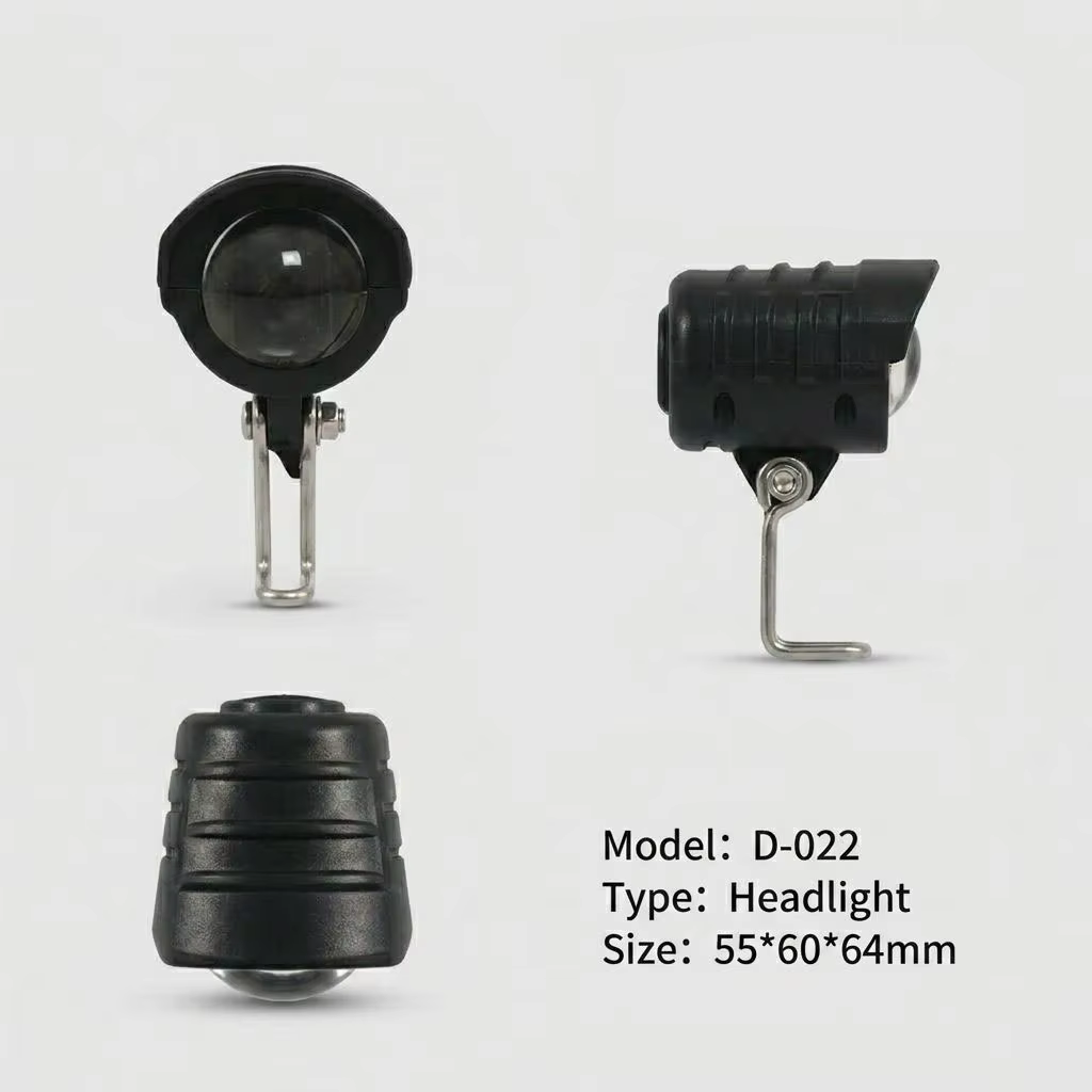 Retroreflector Ready LED Headlight & Horn 90LUX 80-100dB 48V 36V 3W IPX4 Electric Bicycle Front Light