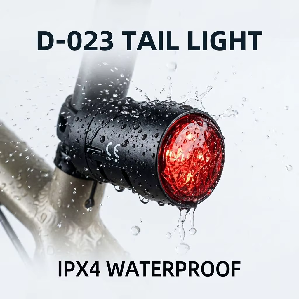 Round Ebike Tail Light IPX4 Waterproof 36V 48V Two-Core Wire E-Bike Tailpipe Mount Rear Lamp CE Certified