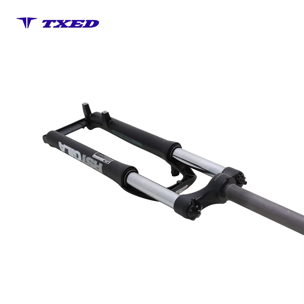 Suspension Front Fork Aluminum Alloy 26 Inch Hydraulic Lockout Disc Brake Coil Spring Straight Steerer for Electric Bicycle detail image 2