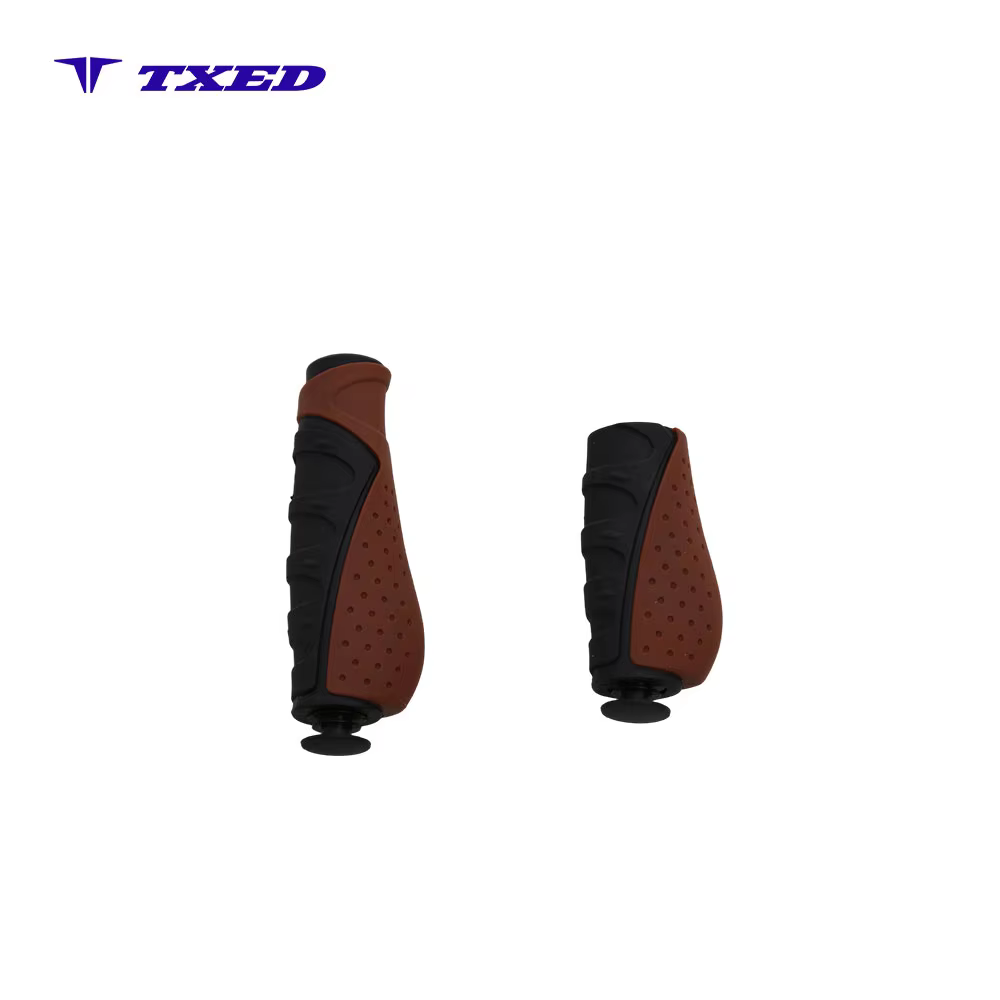 VELO Non-Slip Shock Absorbing TPR Material 22.2mm Inner Diameter 130mm/92mm Handlebar Grips with End Plugs Normal Waterproof detail image 2