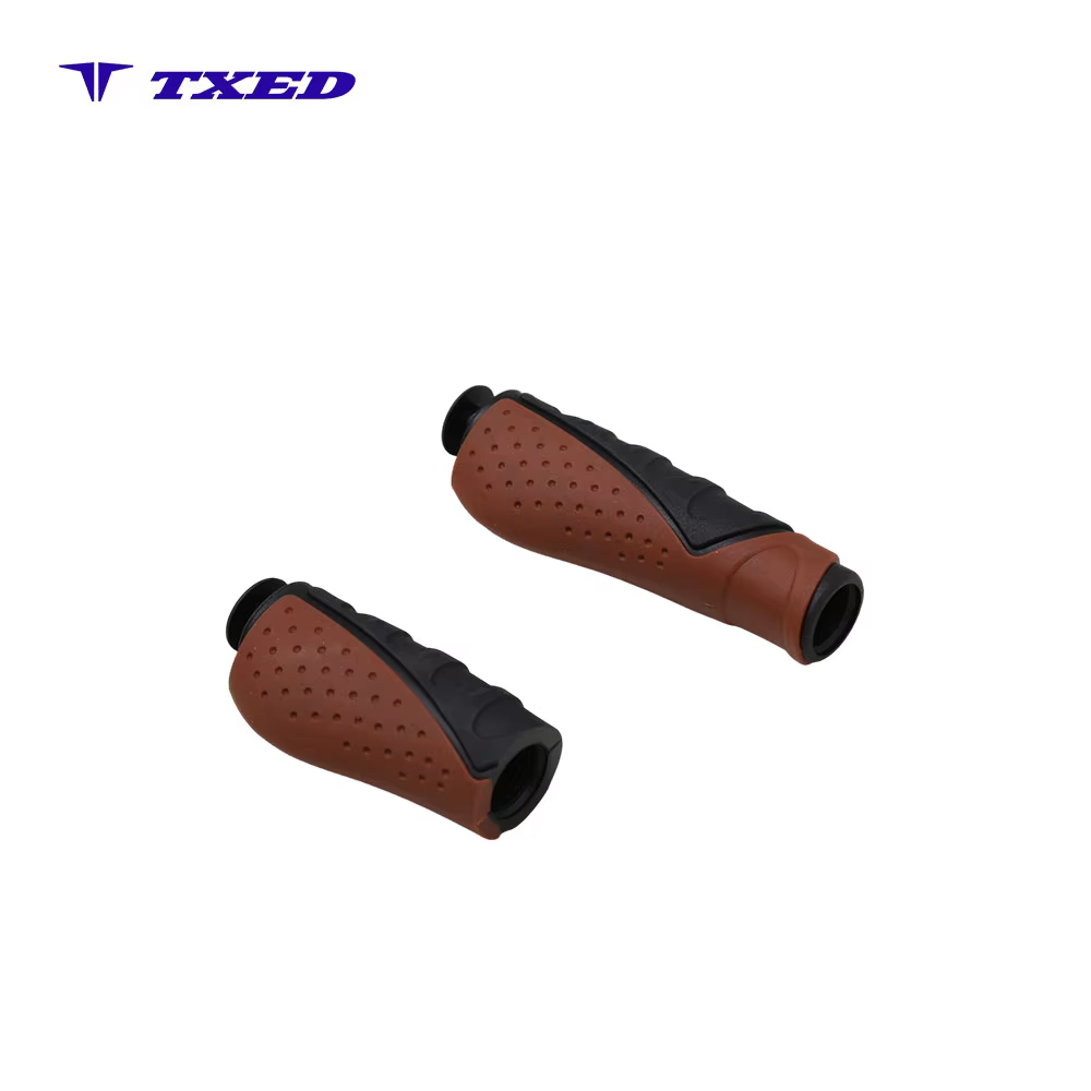 VELO Non-Slip Shock Absorbing TPR Material 22.2mm Inner Diameter 130mm/92mm Handlebar Grips with End Plugs Normal Waterproof detail image 3