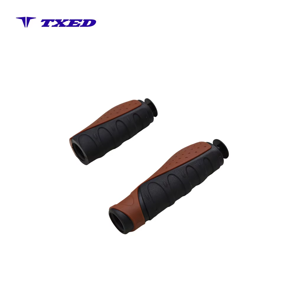VELO Non-Slip Shock Absorbing TPR Material 22.2mm Inner Diameter 130mm/92mm Handlebar Grips with End Plugs Normal Waterproof detail image 6