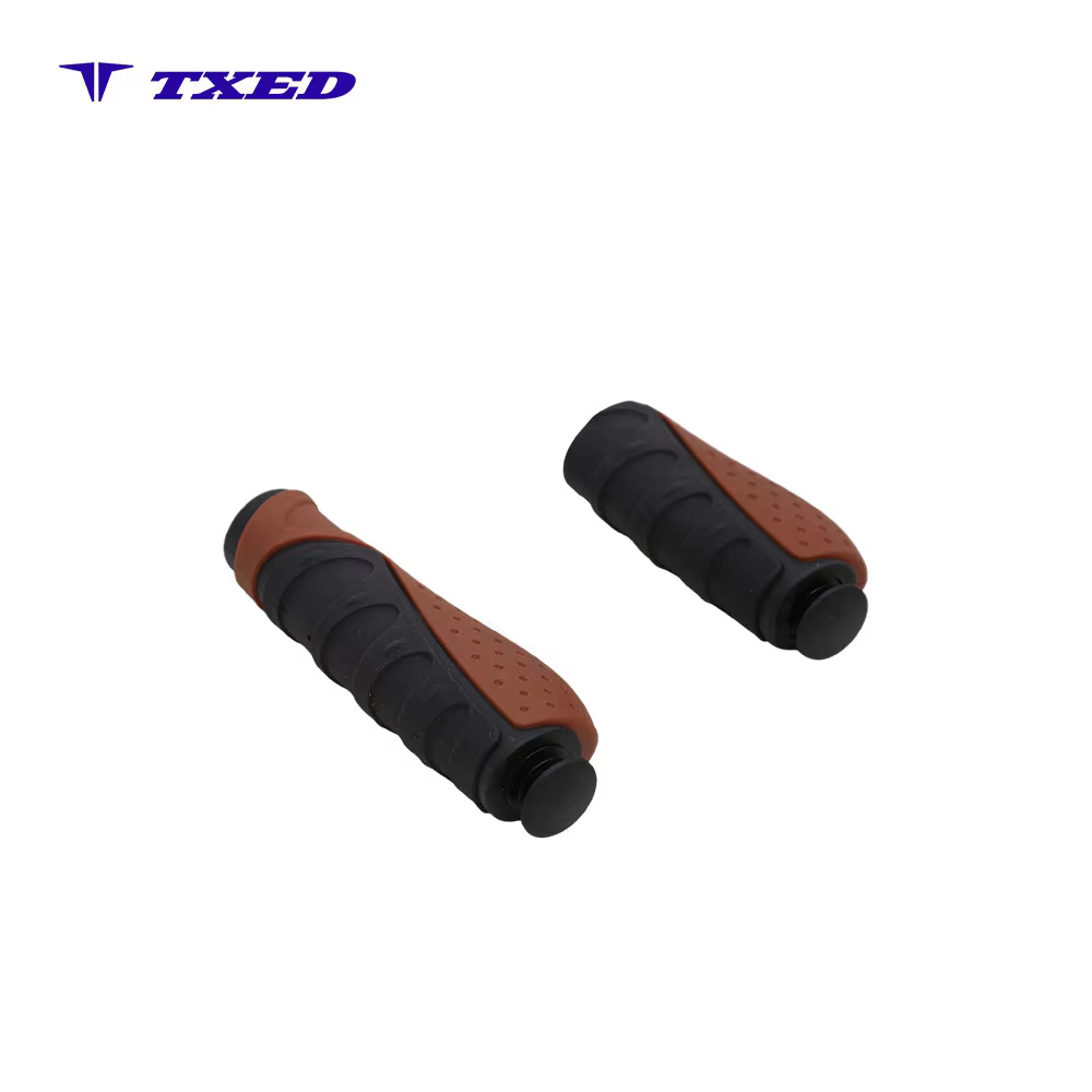 VELO Non-Slip Shock Absorbing TPR Material 22.2mm Inner Diameter 130mm/92mm Handlebar Grips with End Plugs Normal Waterproof detail image 7
