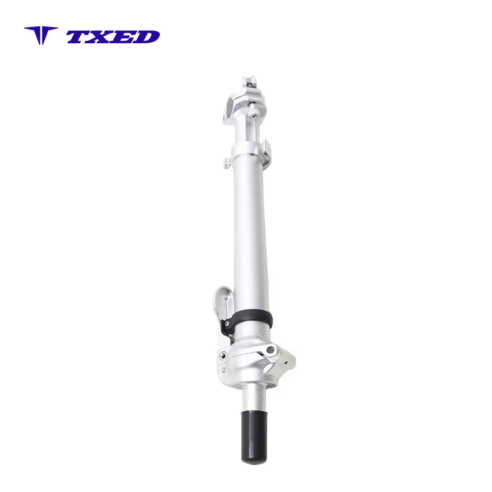 Zhihangda 8 Right Fold Telescopic Quick-Release Threaded Bicycle Stem ZHD-YW9 25.4x65mm Lower Hole 38.1x265mm Fine Sandblasted